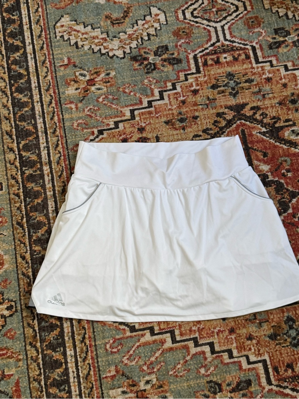adidas White Women's Circle Skirt with Side Pocket Trim